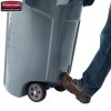 Kontener BRUTE® 166,5L Grey z kółkami okrągły z kanałami